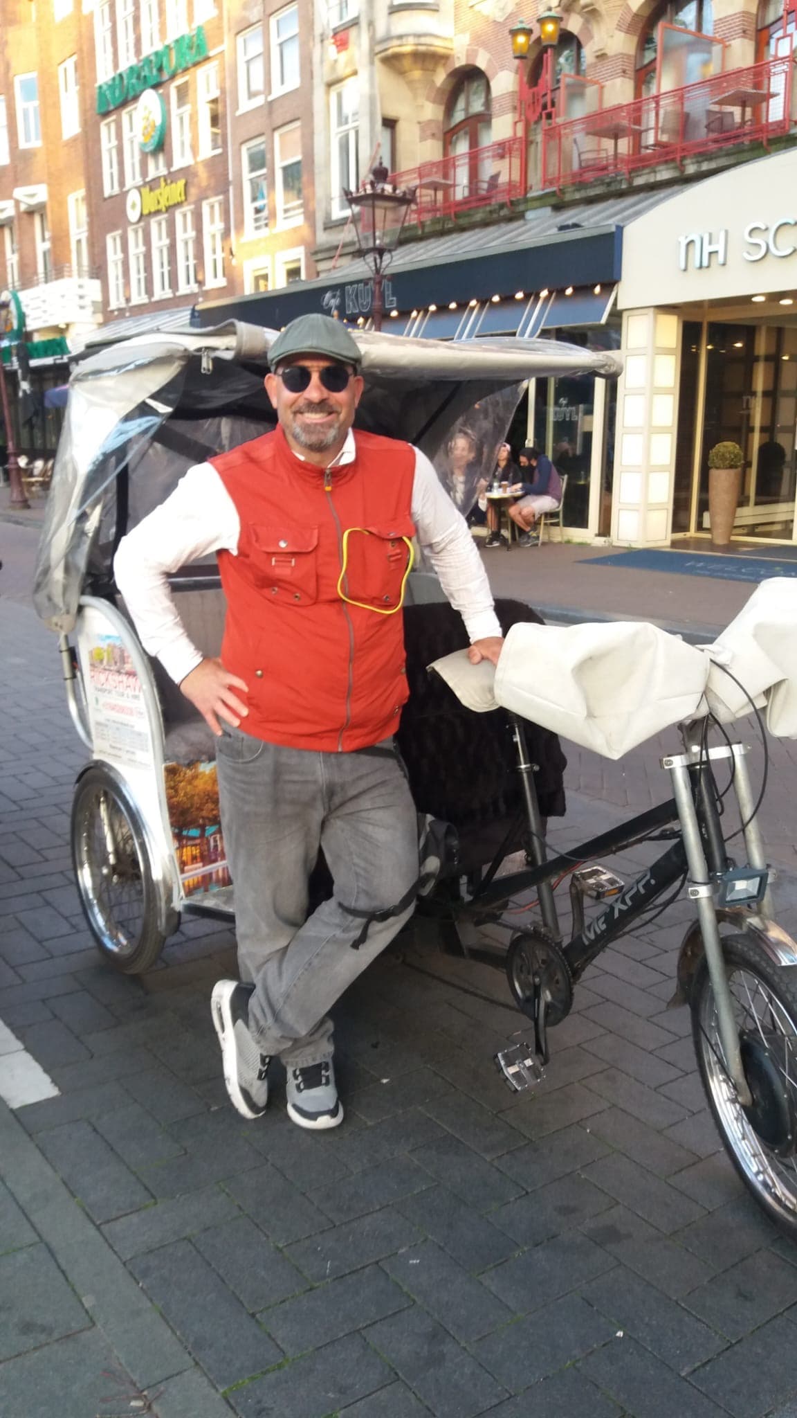 Bike taxi driver in Amsterdam